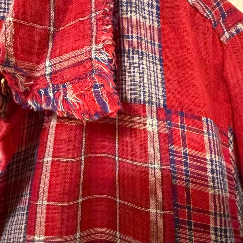 Seven7  Studded red  Button Down Shirt  medium - Picture 8 of 12